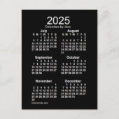 2025 Neon White 6 maanden Mini Calendar van Janz Briefkaart (Voorkant)