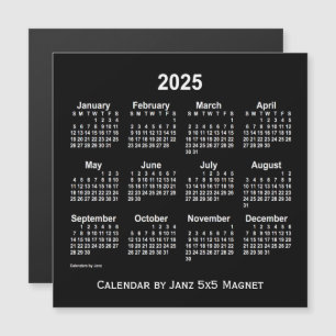 2025 Neon White Agenda van Janz 5x5 Magnet