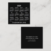2025 Neon White Agenda van Janz Vierkante Visitekaartje (Voorkant / Achterkant)