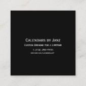 2025 Neon White Agenda van Janz Vierkante Visitekaartje (Achterkant)