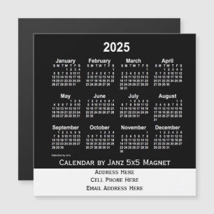 2025 Neon White Business Calendar van Janz