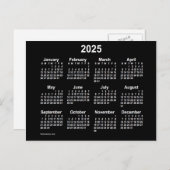 2025 Neon White Mini Kalender van Janz Briefkaart (Voorkant / Achterkant)