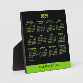 2025 Neon Yellow Green Desk Calendar van Janz Fotoplaat (Voorkant)