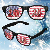 2025 New Years Eve Amerikaanse vlag Retro Zonnebril