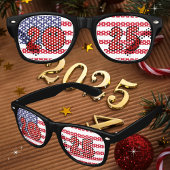 2025 New Years Eve Amerikaanse vlag Retro Zonnebril