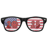2025 New Years Eve Amerikaanse vlag Retro Zonnebril (Voorkant)