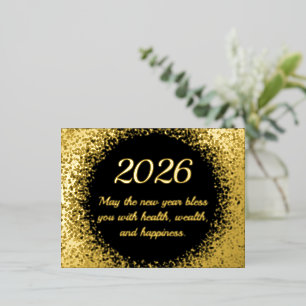 2025 nieuwjaar glitters chique Folie Holiday Post  Folie Feestdagen Briefkaart