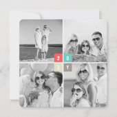 2025 Nieuwjaar Kleurblokken Vier Fotocollage Feestdagenkaart (Voorkant)