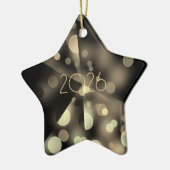 2025 Nieuwjaar met gouden bubbels Keramisch Ornament (Links)