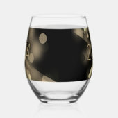 2025 Nieuwjaar met gouden bubbels Wijnglas Zonder Voet (Rechts)