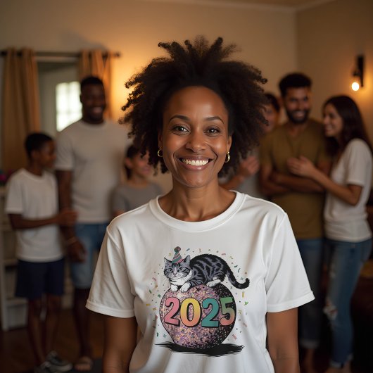 2025 Nieuwjaarsviering Cat Unisex Softstyle T-shirt