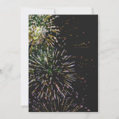 2025 Nieuwjaarsviering Gold Fireworks Invitation Kaart (Achterkant)