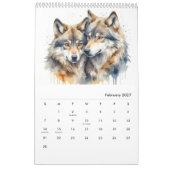 2025 Noord-Amerikaanse Waterverf Wolf Kalender (Feb 2027)