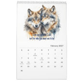 2025 Noord-Amerikaanse Waterverf Wolf Kalender (Feb 2027)