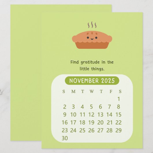 2025 November Maandelijkse Motiverende Kalender  Kaart (Voorkant / Achterkant)