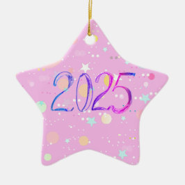 2025 Nummer Nieuwjaar Tekening Leuke Pastel Orname Keramisch Ornament