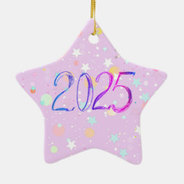 2025 Nummer Nieuwjaar Tekening Leuke Pastel Orname Keramisch Ornament