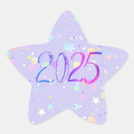 2025 Nummer Nieuwjaar Tekening Ster Sticker