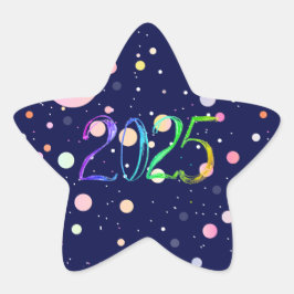 2025 Nummer Nieuwjaar Tekening Ster Sticker