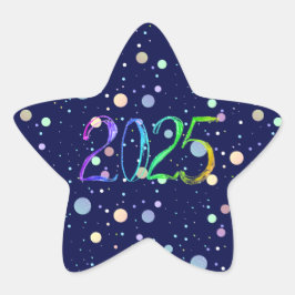 2025 Nummer Nieuwjaar Tekening Ster Sticker