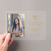 2025 Nursing School afstuderen gouden sierlijke fo Acryl Uitnodigingen (Insitu (Draagbaar))