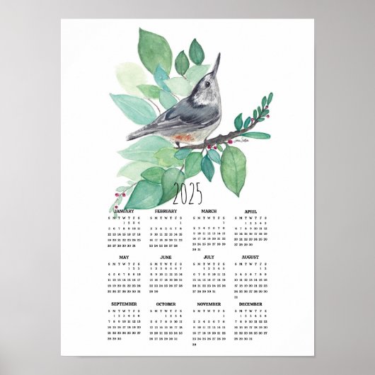 2025 Nuthatch op tak Poster Agenda (Voorkant)