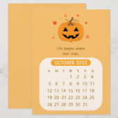 2025 Oktober Maandelijkse Motivatie Kalender Kaart (Voorkant / Achterkant)