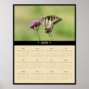 2025 Oostelijke Tijger Swallowtail Vlinderkalender Poster