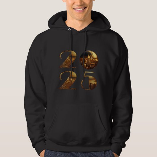 2025 Oud en Nieuw-bal-NYC Goud- Hoodie (Voorkant)