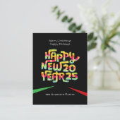 2025 Oud en Nieuw Modern Elegant Gepersonaliseerd Feestdagenkaart (Staand voorkant)