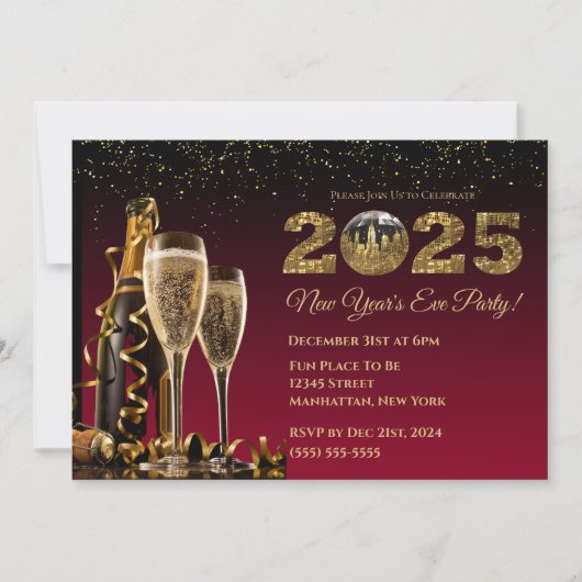 2025 oudejaarsfeest-bal-NYC- Kaart (Voorkant)