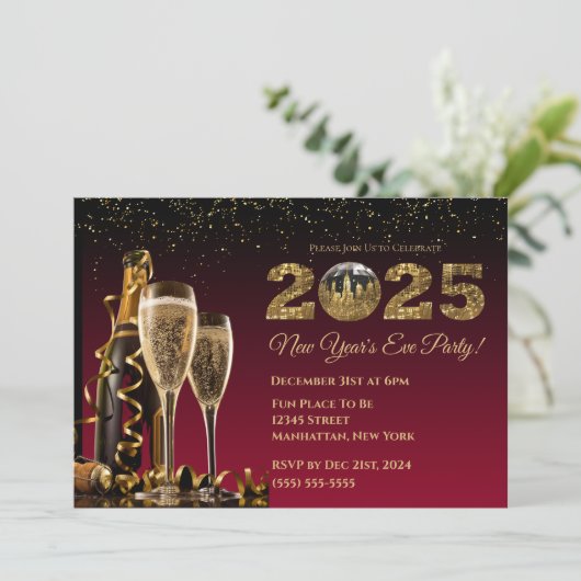 2025 oudejaarsfeest-bal-NYC- Kaart (Staand voorkant)