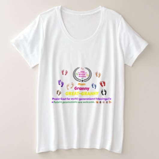 2025 Overgrootmoeder-herdenking Grote Maat T-shirt (Design voorkant)