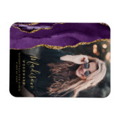 2025 Paarse Agaat Foto Afstuderen Aankondiging Magneet (Horizontaal)