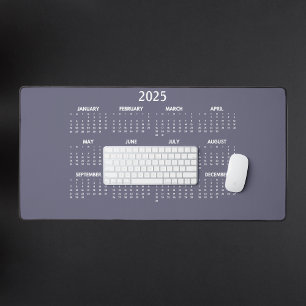 2025 Paarse bureaukalender Muismat voor vrouwen Bureaumat