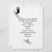 2025 Paarse en zwarte afstudeerfeest Kaart (Achterkant)