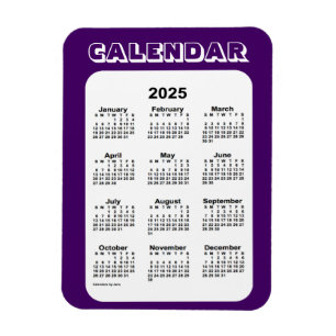 2025 Paarse kalender van Janz 3x4 Magnet Magneet