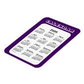 2025 Paarse kalender van Janz 3x4 Magnet Magneet (Linkerzijde)