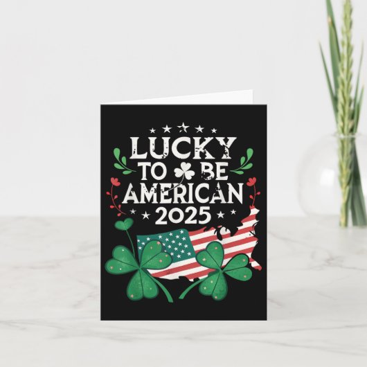 2025 Paddys Day - Shamrock Amerikaanse St. Patrick Kaart (Voorkant)
