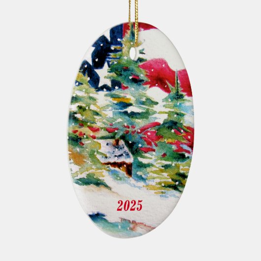 2025 Patriottisch Ovaal Kerst Ornament (Rechts)