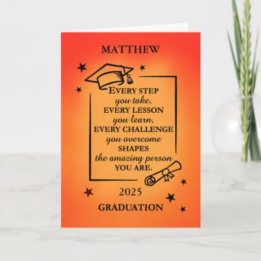 2025 Personaliseer Afstuderen Inspirerend Vibrant Kaart (Voorkant)