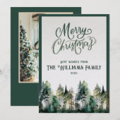 2025 Personalized Merry Christmas Card with Photo Feestdagenkaart (Voorkant / Achterkant)