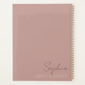 2025 Persoonlijk Moderne Script Stof Roze Planner (Achterkant)