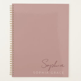 2025 Persoonlijke Moderne Script Stof Roze Planner