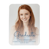 2025 Photo Blue Script Overlay Afstudeerder Aankon Magneet (Verticaal)