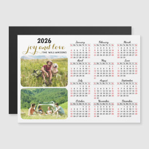 2025 Photo Calendar Magnet White Black Red Custom