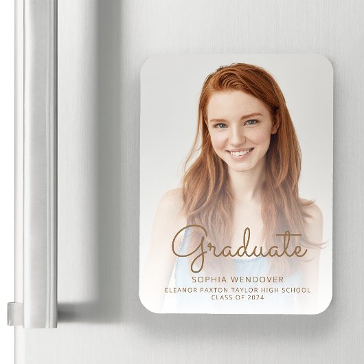 2025 Photo Gold Text Overlay Afstudeerder Aankondi Magneet