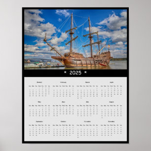 2025 Pirate Boat Muur Kalender Poster