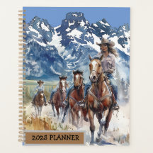 2025 Planner met een cowgirl western thema.