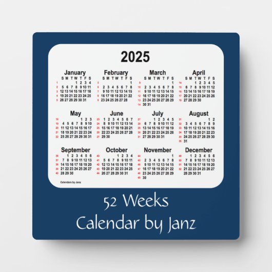 2025 Politiedoos Blauw 52-weken agenda van Janz Fotoplaat (Voorkant)